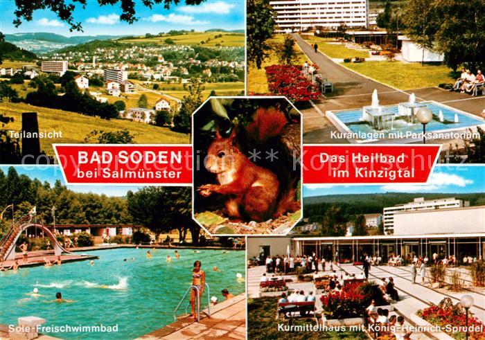 Salmuenster Bad Soden Parksanatorium Kurmittelhaus Freibad Eichhoernchen