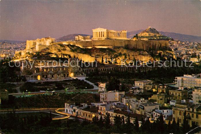 Athenes Athen Acropolis bei Nacht