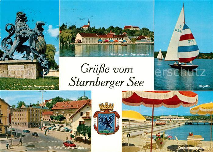 Starnbergersee Seepromenade Regatte Seerestaurant Tutzingerhofplatz