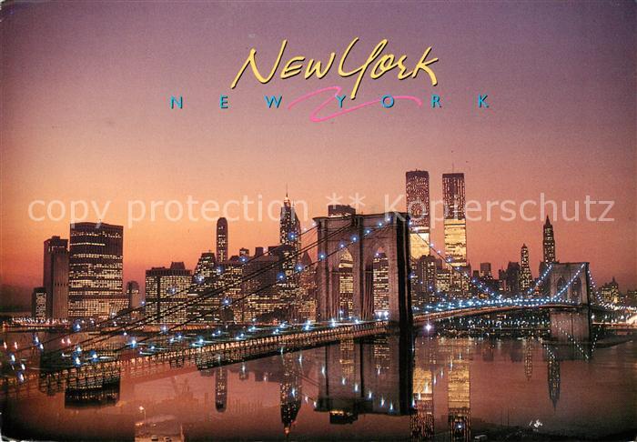 New York City Brueckenpartie mit Skyline