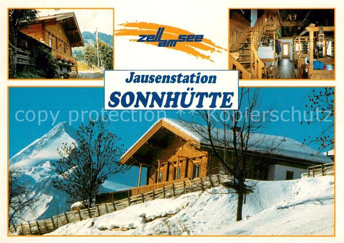 Zell See Jausenstation Sonnhuette Winterlandschaft Kitzsteinhorn Hohe Tauern