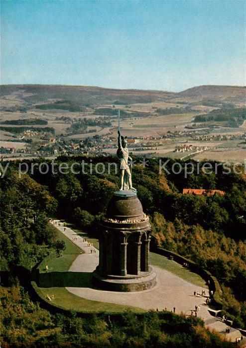 Detmold Hermannsdenkmal im Teutoburger Wald Fliegeraufnahme
