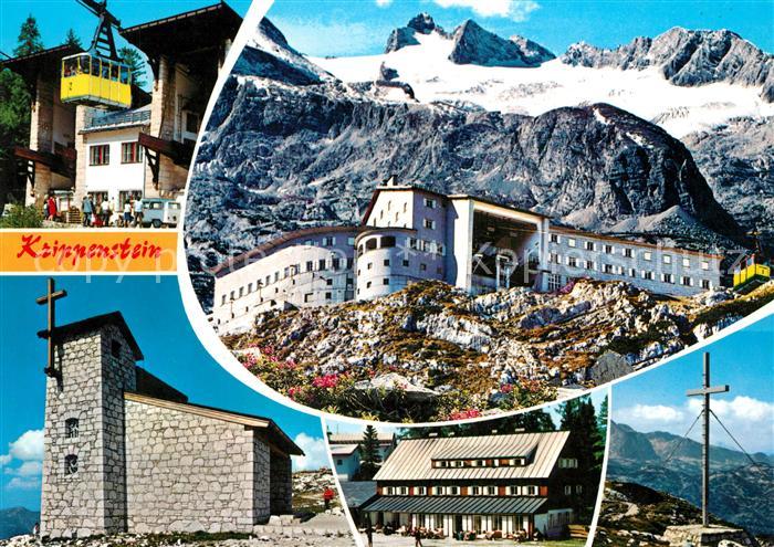 Obertraun Berghotel Krippenstein mit Hohem Dachstein Seilbahn Kapelle Schoenberg