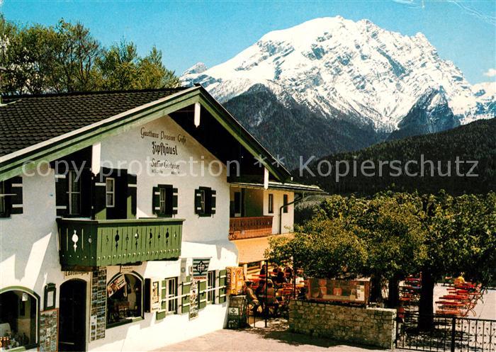 Ramsau Berchtesgaden Berggasthof Pension Zipfhaeusl mit Watzmann Berchtesgadener
