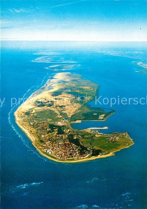 Norderney Nordseebad Nordseeinsel Fliegeraufnahme aus ca. 2500 m Hoehe mit Insel