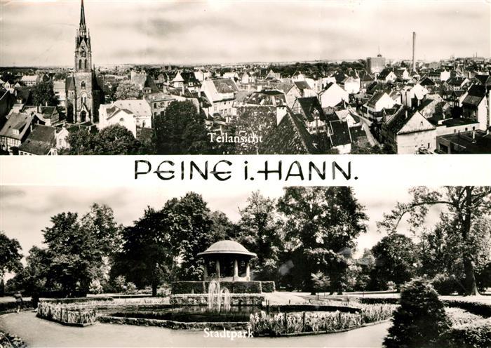 Peine Stadtpanorama mit Kirche Stadtpark