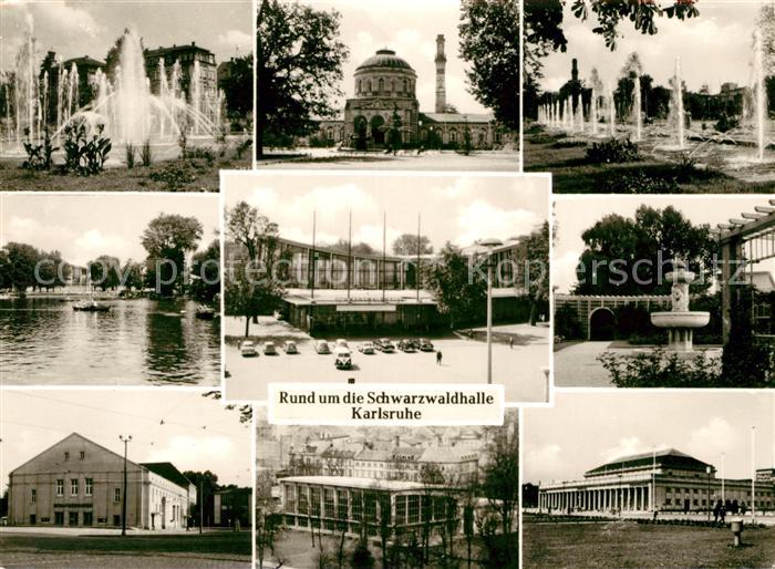 Karlsruhe Baden Rund um die Schwarzwaldhalle Wasserspiele Stadtgarten See Theate
