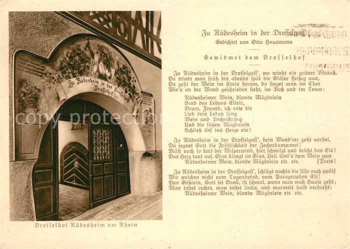 Ruedesheim Rhein Drosselgasse Gedicht von Otto von Hausmann