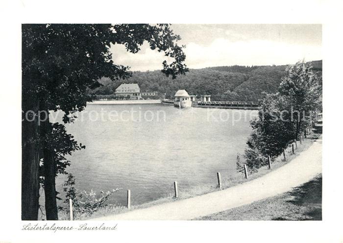 Listertalsperre Uferstrasse Stausee Kupfertiefdruck
