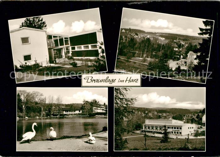Braunlage Kurmittelhaus Kurparkteich Schwaene Kurhaus Gesamtansicht