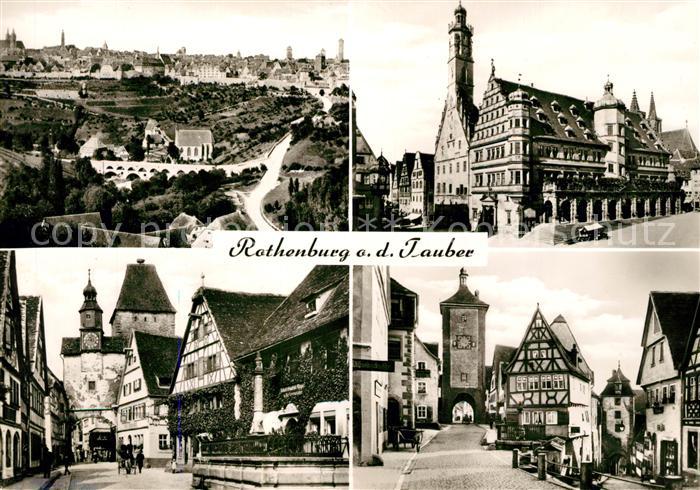 Rothenburg Tauber Totalansicht Rathaus Roedergasse Ploenlein Altstadt