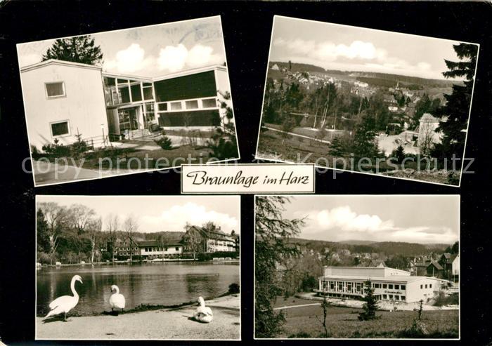 Braunlage Kurmittelhaus Kurparkteich Schwaene Kurhaus Gesamtansicht