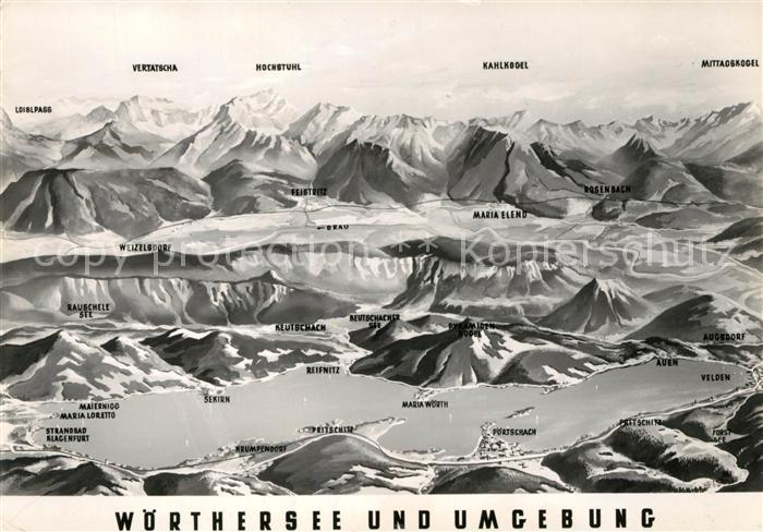 Woerthersee und Umgebung Alpenpanorama aus der Vogelperspektive