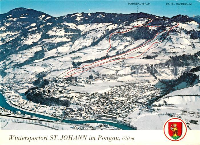 St Johann Pongau Wintersportplatz Alpen Fliegeraufnahme
