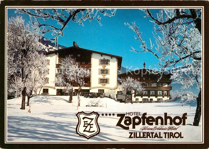 Zell Ziller Tirol Hotel Zapfenhof Winterpanorama Zillertal