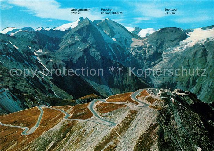 Grossglockner Hochalpenstrasse Parkplatz Edelweissspitze mit Fuscher Toerl Hohe
