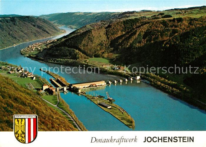 Engelhartszell Donau Oberoesterreich Donaukraftwerk Jochenstein Fliegeraufnahme