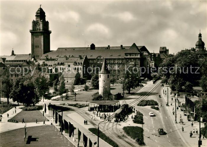 Plauen Vogtland Otto Grotewohl Platz Rathausturm