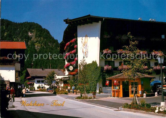 Walchsee Tirol Ortsmotiv mit Hotel Schick