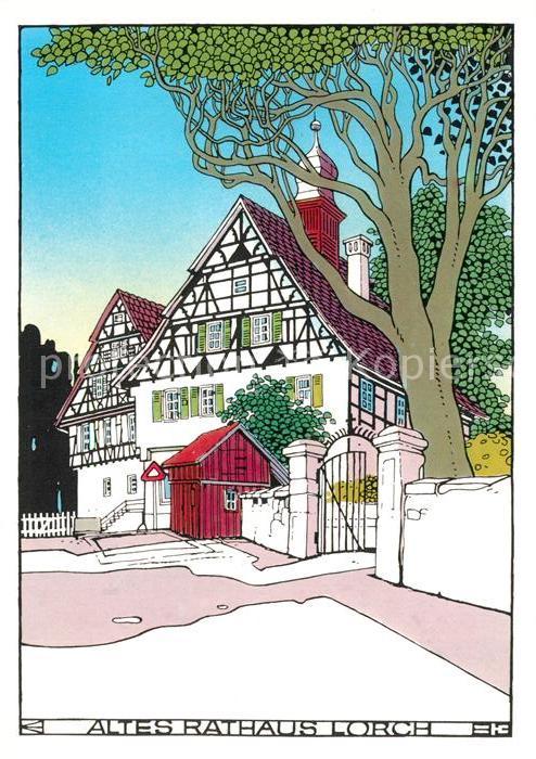 Lorch Wuerttemberg Altes Rathaus Kuenstlerkarte
