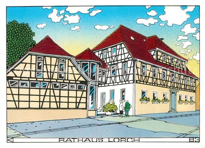 Lorch Wuerttemberg Rathaus Kuenstlerkarte