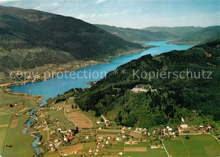 Ossiachersee Fliegeraufnahme Ruine Landskron