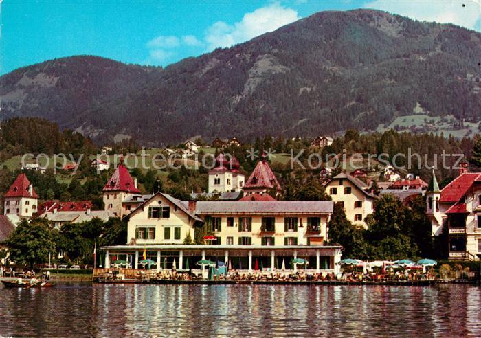 Millstatt Millstaettersee Seehotel Loecker Terrasse am See Kirche