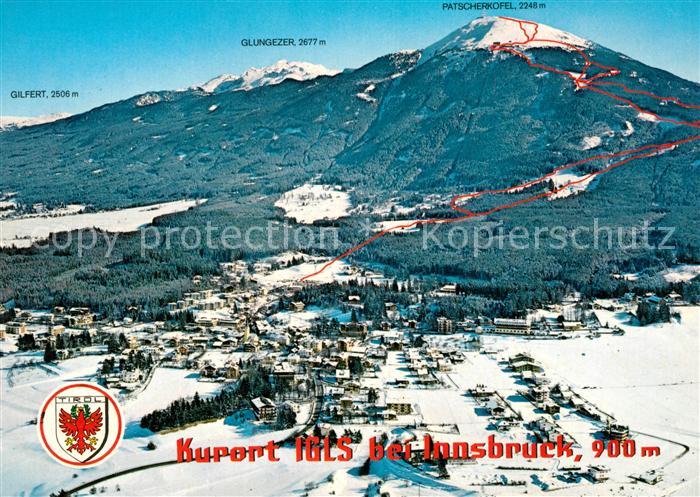 Igls Tirol Patscherkofel Fliegeraufnahme Winterpanorama