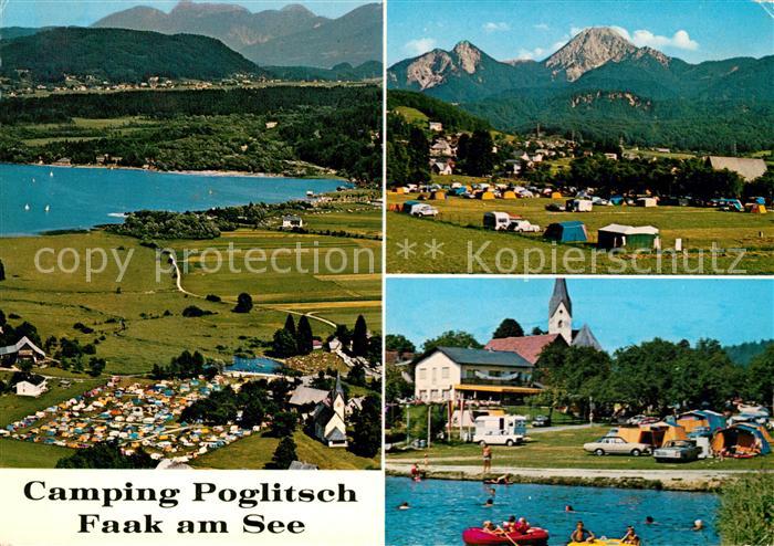 Faak am See Finkenstein Fliegeraufnahme Camping Restaurant Poglitsch Kirche