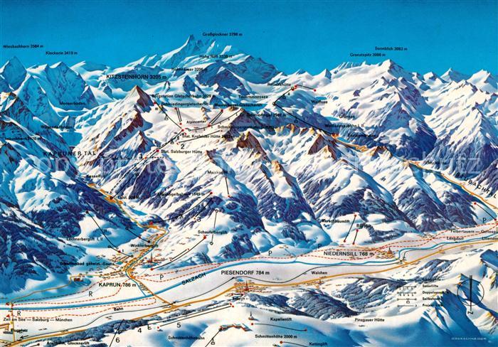 Kaprun Panoramakarte Winter Loipenplan Bergbahne