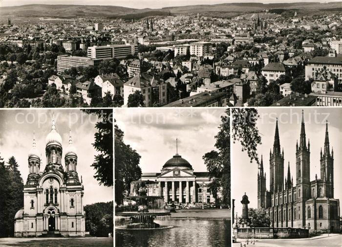 Wiesbaden Stadtblick Griech Kapelle Kurhaus Marktkirche