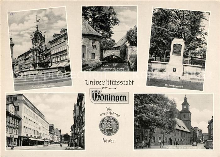 Goettingen Niedersachsen Gaenselieselbrunen Bismarckhaeuschen Hirtenbrunnen Gron