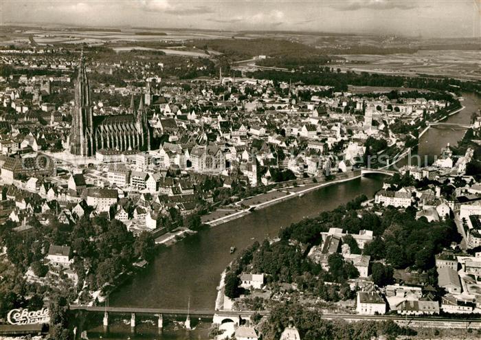 Ulm Donau Fliegeraufnahme mit Ulmer Muenster