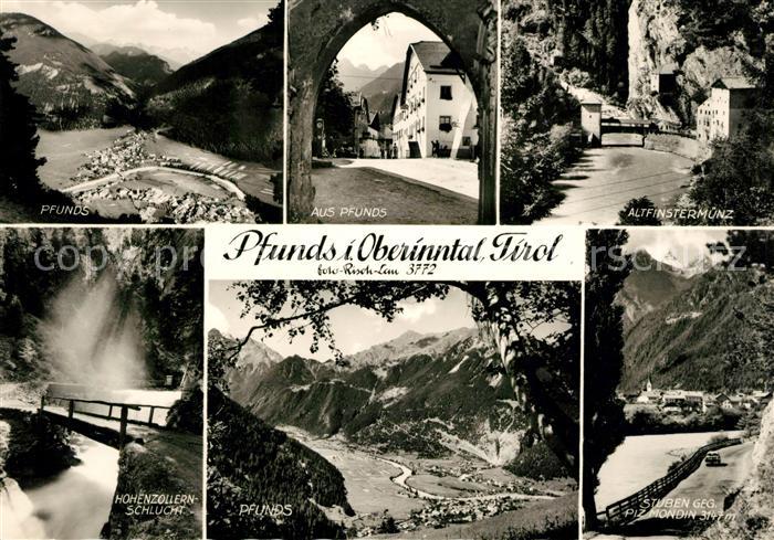 Pfunds Panorama Dorfstrasse Altfinstermuenz Hohenzollernschlucht Stuben mit Piz