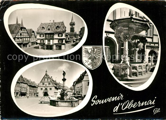 Obernai Bas Rhin Place de l’Etoile Place de la Republique et Fontaine Sainte Odi