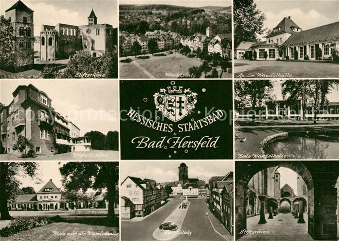 Bad Hersfeld Stiftsruine Marktplatz Wandelhalle Wigbertshoehe Linggplatz