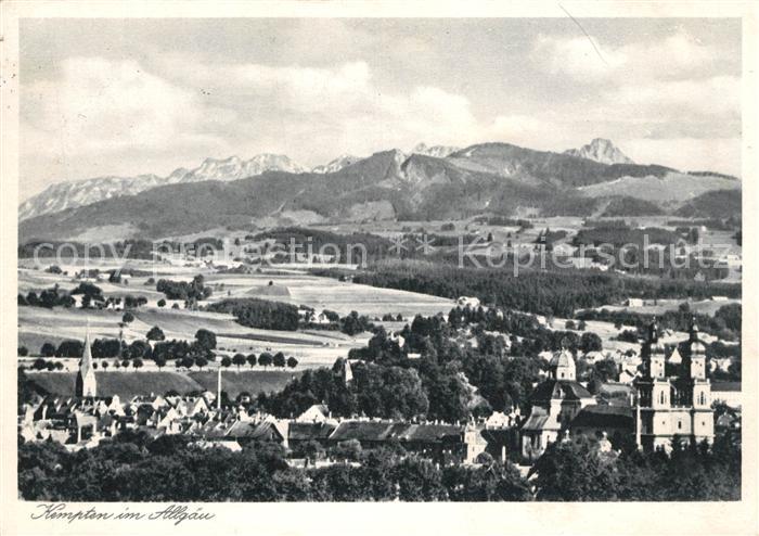 Kempten Allgaeu mit Breitenberg Alpspitze Edelsberg und Aggenstein