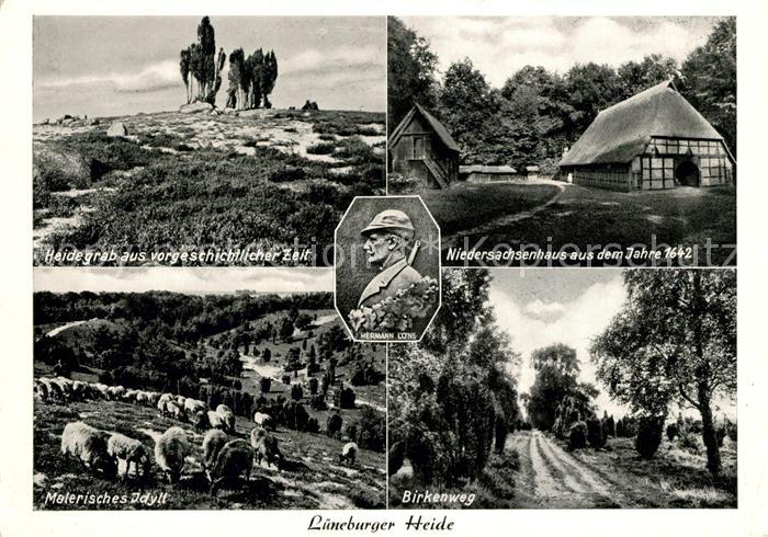 Lueneburger Heide Heidegrab Hermann Loens Niedersachsenhaus Idyll Birkenweg