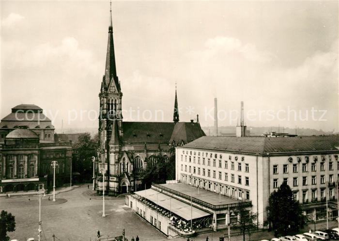 Karl-Marx-Stadt HO Hotel Chemnitzer Hof mit Kirche