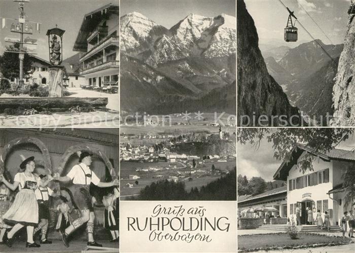 Ruhpolding Ortsmotiv Panorama Seilbahn Trachten