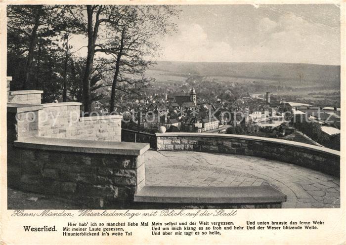 Hann. Muenden Weserliedanlage mit Stadtblick