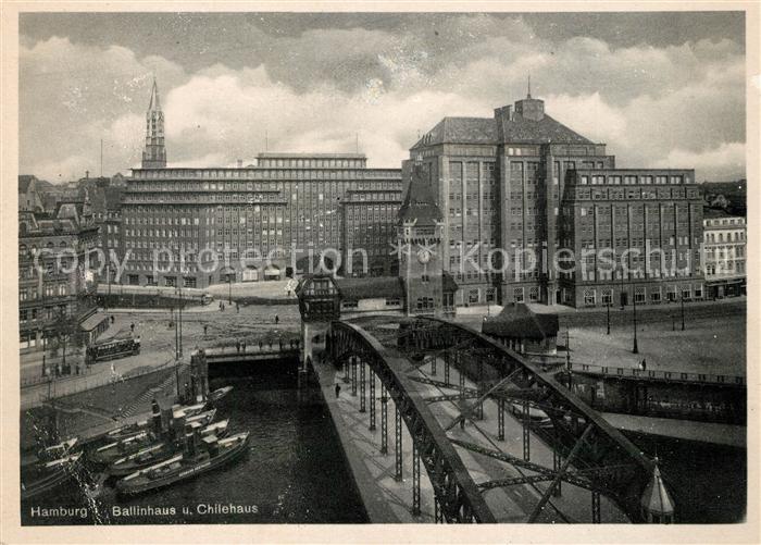 Hamburg Ballinhaus mit Chilehaus Bruecke