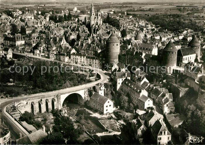 Semur-en-Auxois Vue generale aerienne
