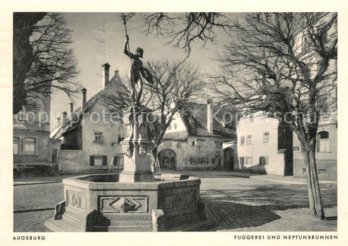 Augsburg Fuggerei und Neptunbrunnen