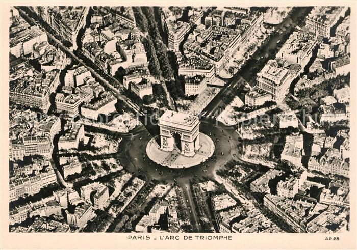 Paris Arc de Triomphe Vue aerienne