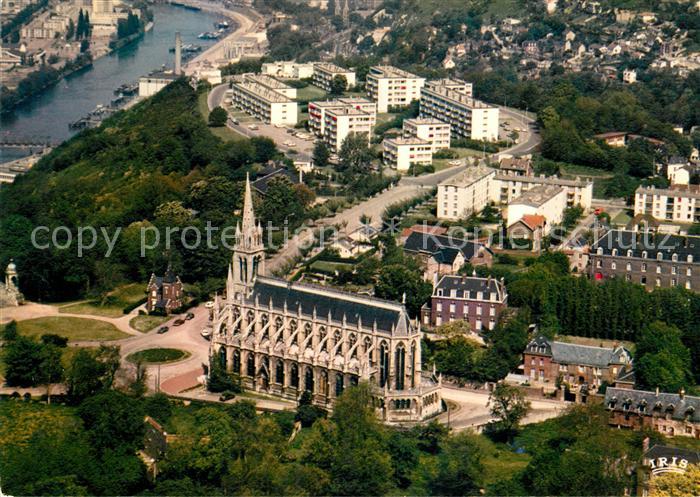 Bonsecours 76 La Basilique et le plateau des Alpes Vue aerienne