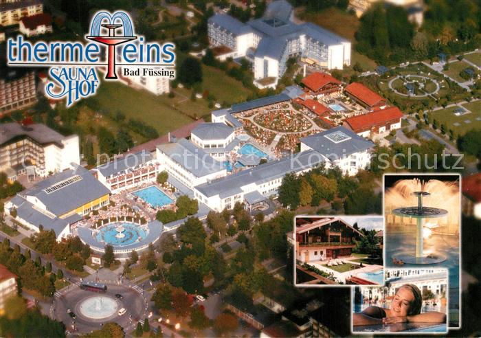 Bad Fuessing Thermalbad Therme 1 und Saunahof Fliegeraufnahme