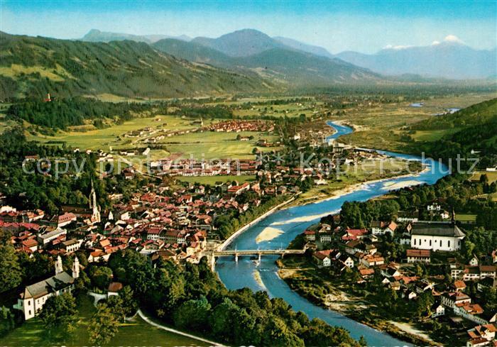 Bad Toelz Blick ins Isartal Fliegeraufnahme