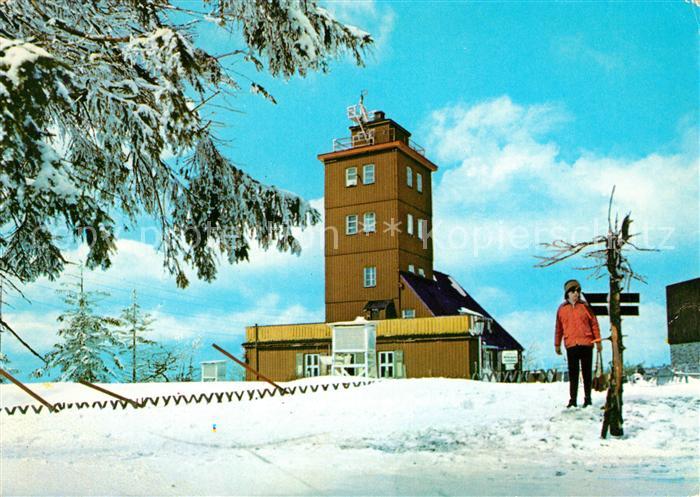 Oberwiesenthal Erzgebirge Wetterwarte auf dem Fichtelberg Winterlandschaft