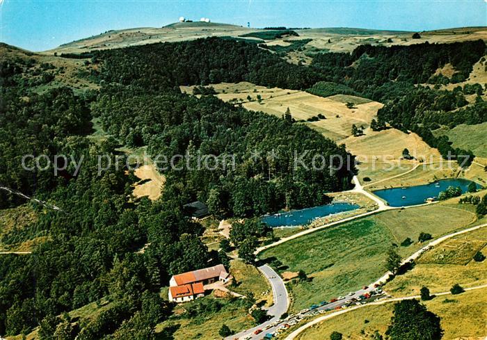 Poppenhausen Rhoen Guckaisee an der Wasserkuppe Fliegeraufnahme